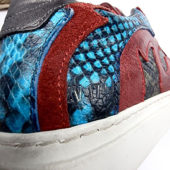 ZADIG & VOLTAIRE ZV1747 Red Snakeskin Multicolor Suede Sneakers Trainer Women 39 - Picture 8 of 10